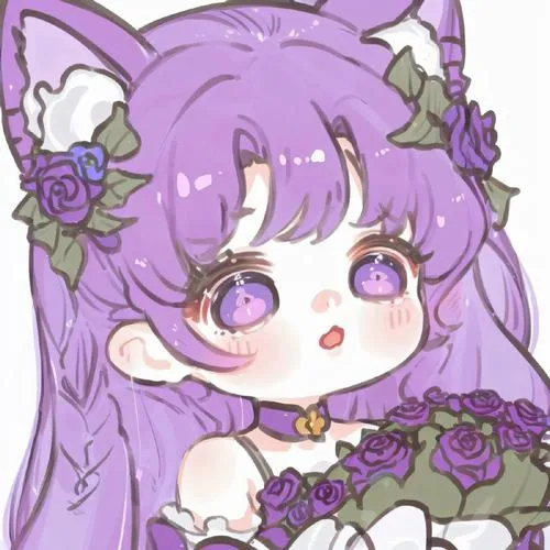 Ảnh chibi gam tím trầm với ánh mắt to tròn, gợi nét dễ thương rất cuốn