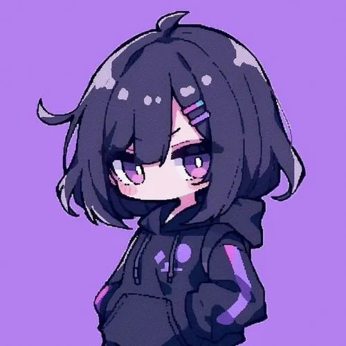 Một bộ ảnh chibi nữ màu tím đủ làm avatar nhìn vừa ngọt vừa sang theo kiểu riêng