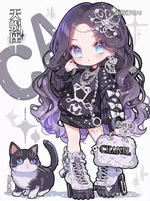 Ảnh chibi nữ màu tím hợp ai thích sự nhẹ nhàng, nhưng vẫn muốn nổi bật tinh tế