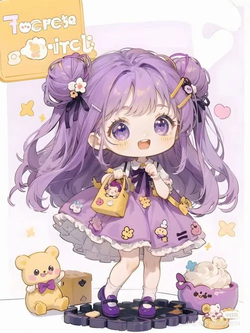 Chọn ảnh chibi nữ màu tím đúng tông, tự nhiên nhìn như có câu chuyện phía sau