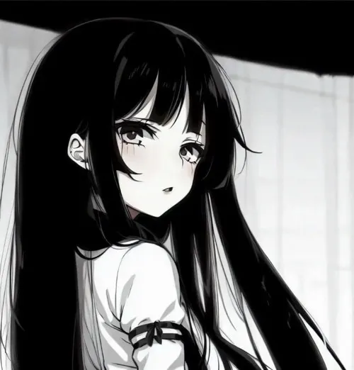 Ảnh đại diện anime đen trắng nhấn đường viền sắc sảo