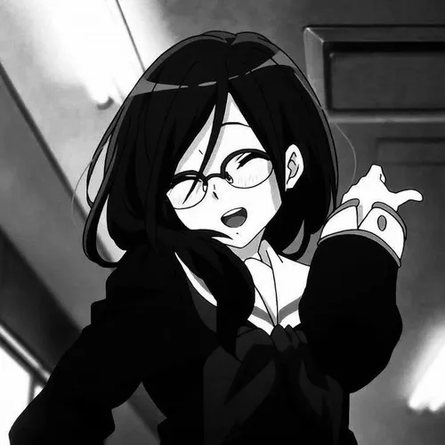 Hình đại diện anime đen trắng nhấn nét vẽ anime tinh tế