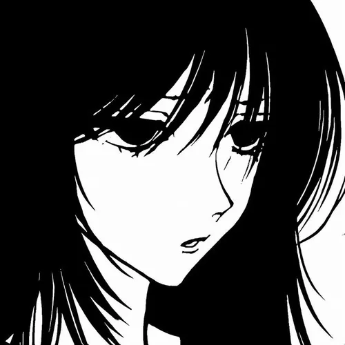 Avatar anime nữ đen trắng truyền cảm giác cô độc