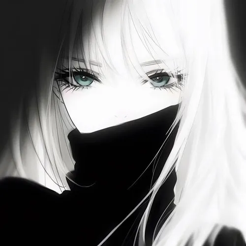 Hình đại diện anime đen trắng thể hiện độ tối giản cao