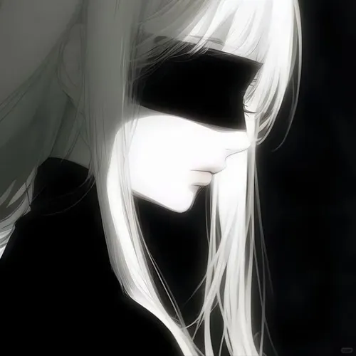 Ảnh đại diện anime đen trắng khắc họa ánh mắt sâu