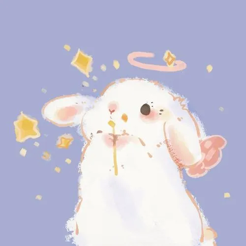 Mắt to tạo sự gần gũi cho hình thỏ hoạt hình