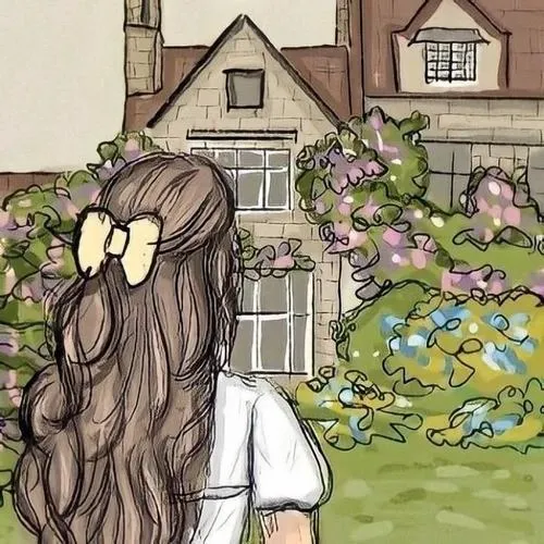 Hình đại diện nữ vintage phối be và cổ áo mềm