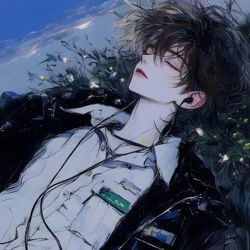 Avatar con trai ảnh tông lạnh nhấn tóc và cằm