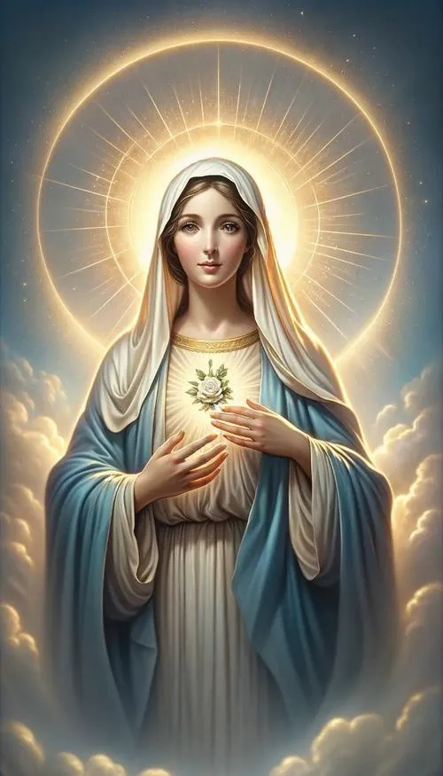 Hình Đức Trinh Nữ với nét mặt hiền từ dịu dàng