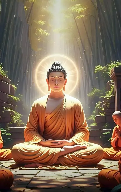 Gặp Đức Thế Tôn với ánh nhìn từ bi giữa nến hương và khói hương thanh tịnh