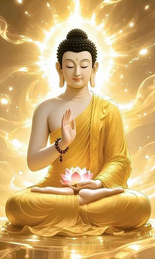 Thờ Bổn Sư trên bàn thờ Phật với chuông mõ trang nghiêm