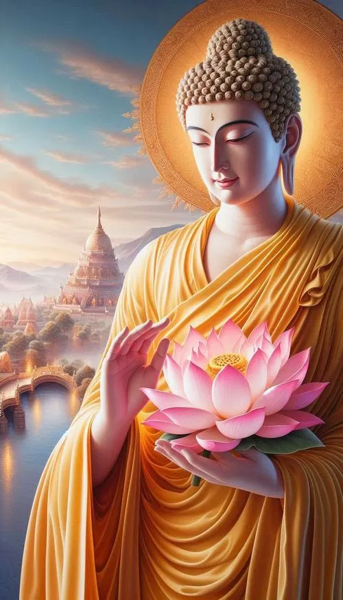 Treo tranh thờ Phật Thích Ca giữa không gian trang nghiêm tĩnh lặng