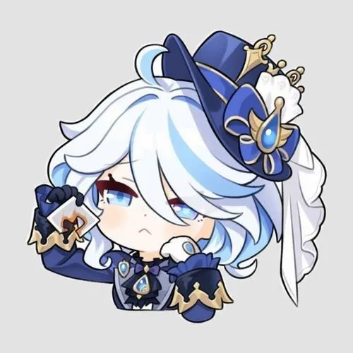 Bộ 53 Ảnh Furina Chibi cute tông xanh trắng nhẹ biểu cảm đa dạng phù hợp làm icon cá nhân