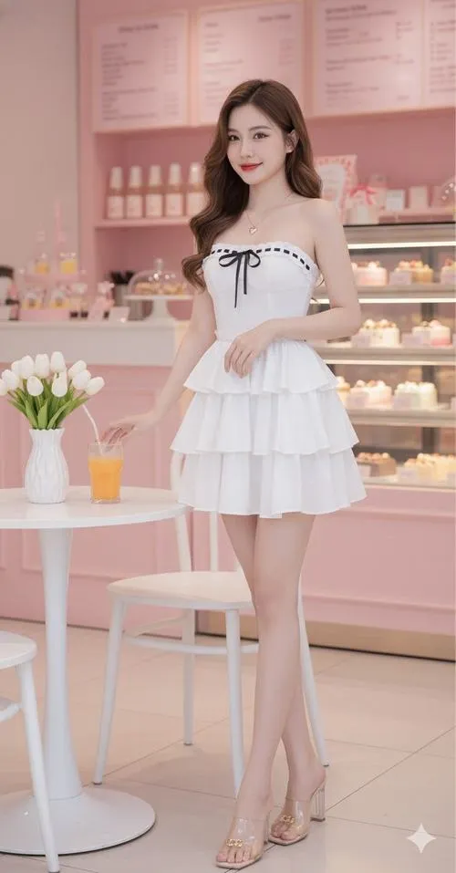 Làn da mịn cùng váy ngắn tăng thần thái cuốn hút