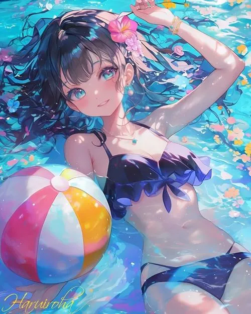 Anime girl mặc bikini mang cảm giác mùa hè đẹp