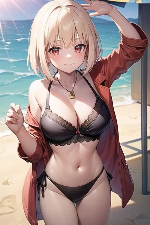 Gái xinh anime khoe bikini ôm dáng nổi bật