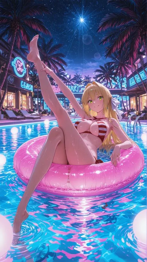 Tạo hình nữ anime khoác trang phục ôm dáng gợi cảm vừa đủ