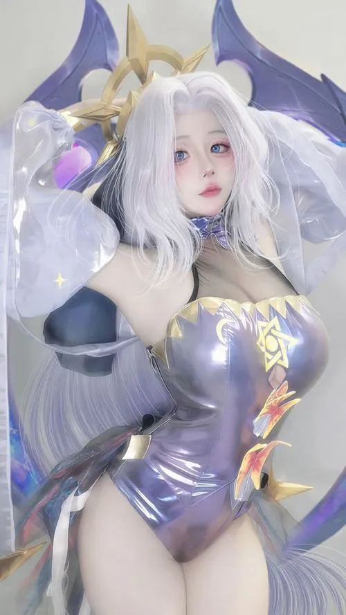 Gái xinh hóa thân nhân vật anime với biểu cảm quyến rũ táo bạo