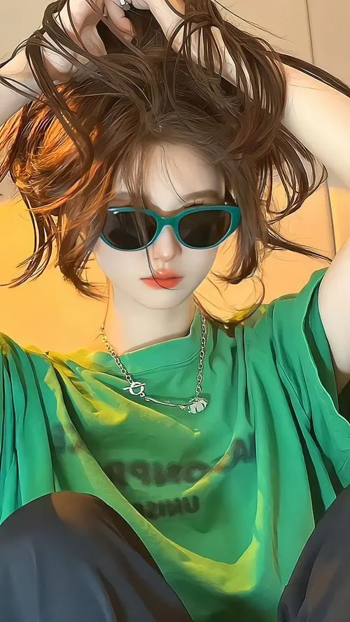 Thiếu nữ cá tính để ánh mắt tăng độ ngầu sau kính tối