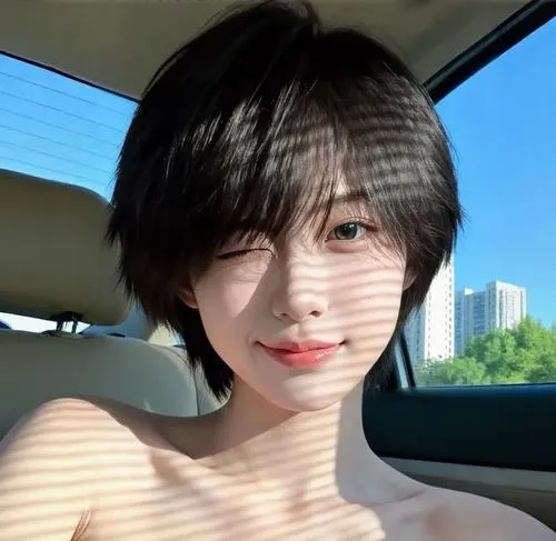 Đường phần mái ôm mặt với tóc ngắn