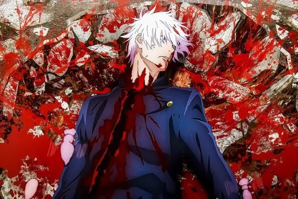 Ảnh Gojo 1/2 có màu dưới góc nhìn bố cục: đường ngang, khoảng trống và cú sốc