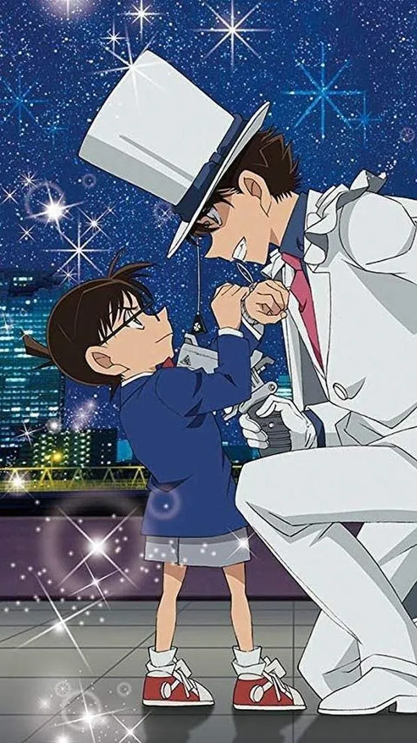 Hình nền nhóc thám tử đội mũ trùm, ánh nhìn cảnh giác, hợp avatar tối giản và ngầu