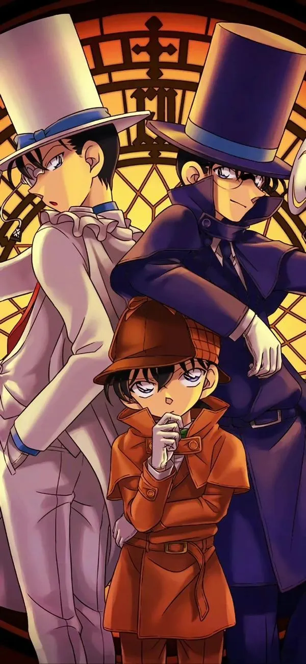 Ảnh Conan trong bóng tối, nền cây khô và bầy quạ, ánh mắt xanh như khóa mục tiêu