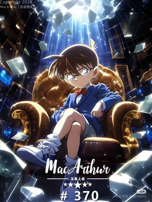 Hình nền Kudo Shinichi dạng trẻ con nền tối, ánh sáng hắt mạnh, nhìn nghiêng rất ngầu và chắc