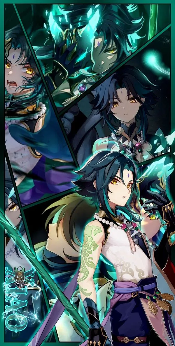 Hình 4K Xiao tông xanh ngọc, khí chất lạnh, nền có chiều sâu, nhìn lâu vẫn dễ chịu.