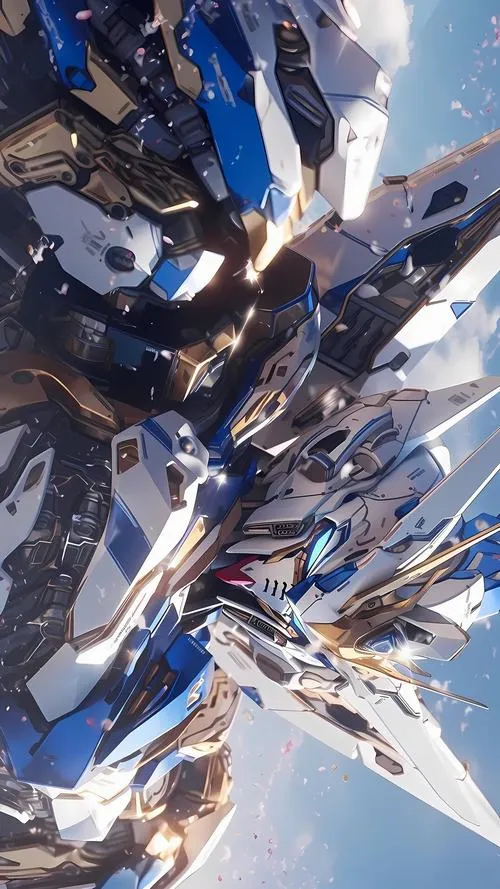 Hình nền Gundam Deathscythe, lưỡi hái nổi bật, bóng đổ dày, nét mực mạnh kiểu truyện tranh