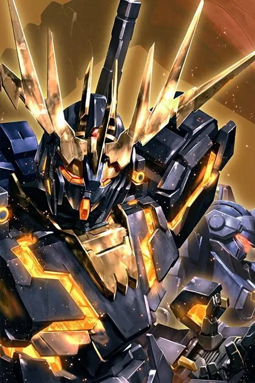 Hình nền Gundam Destiny, cánh năng lượng bung rộng, vệt sáng phân lớp, sắc lạnh hợp máy OLED