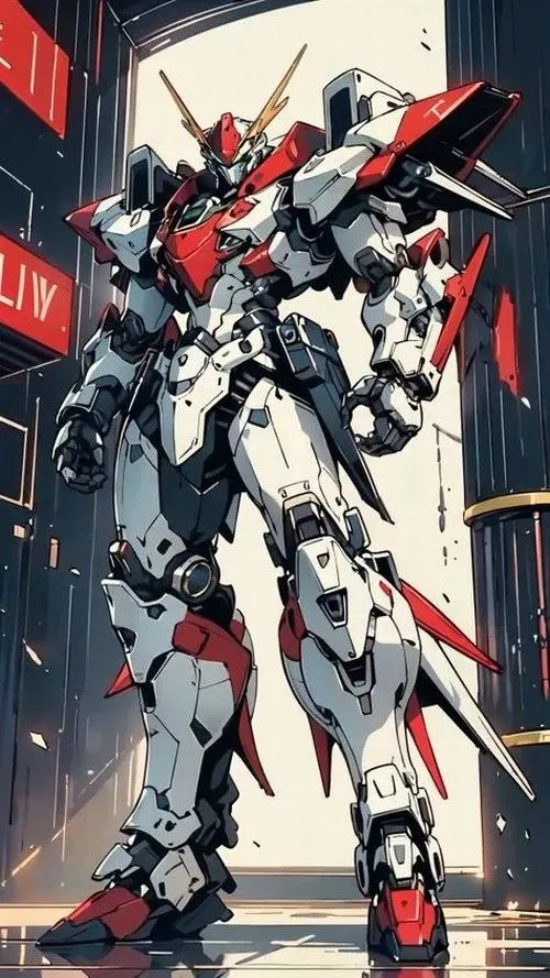 Ảnh fanart Gundam Barbatos, khung xương lộ ra, mảng giáp sứt, cảm giác chiến đấu rất thật