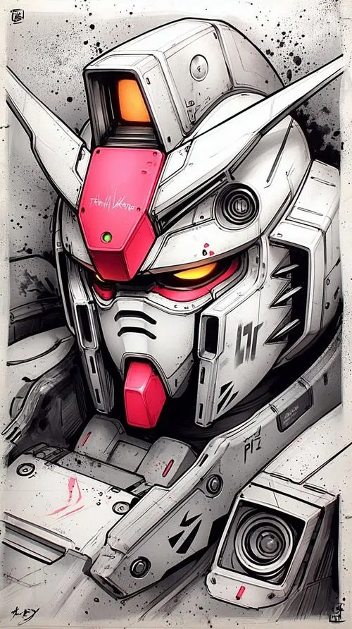 Hình nền Gundam cận mặt đa sắc, ánh kim phản chiếu, mắt đôi xanh đỏ rực, nhìn cực kỳ nổi