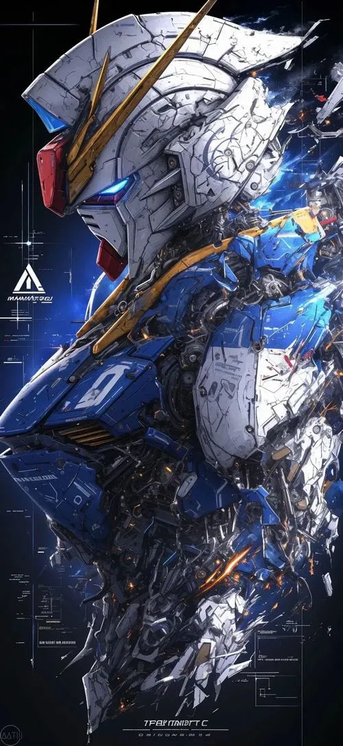 Hình nền Gundam cảnh đô thị dày chi tiết, giáp xanh đỏ nổi, khớp nối rõ, hợp ai mê 4K