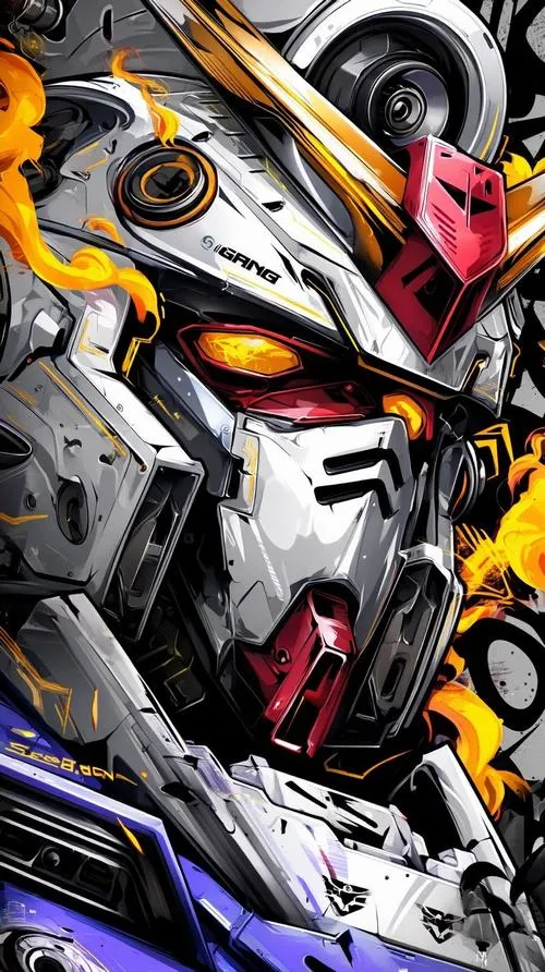 Hình nền Gundam góc nghiêng cận mặt, giáp trắng hồng, mắt đôi sáng, chi tiết thoát nhiệt rõ