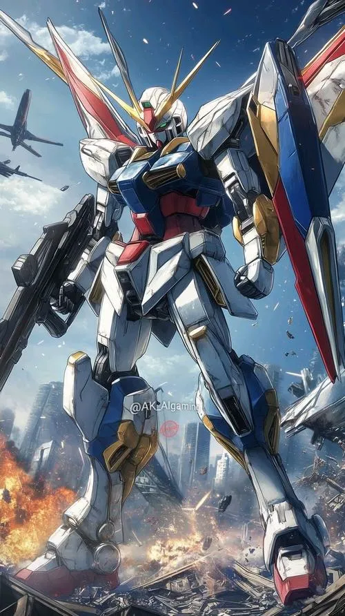 Hình nền Gundam cận mặt ánh neon, mắt đôi rực, mặt nạ sắc cạnh, nhìn như avatar chiến binh