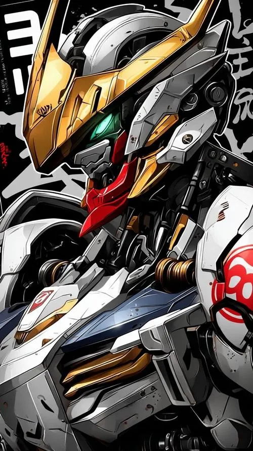 Ảnh bìa robot tông xanh tím, Gundam đứng thẳng, ánh viền kim loại, chi tiết panel line sắc