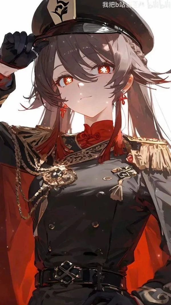 Ảnh bìa Hu Tao ở cảng Liyue, nền mờ sương, chủ thể nổi khối, hợp ảnh đại diện rộng.