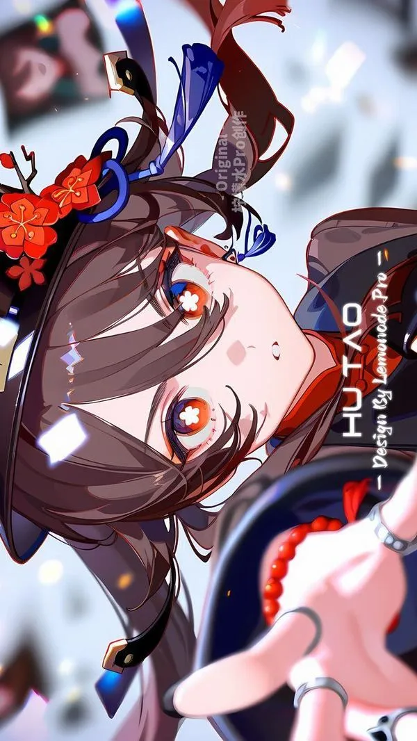 Hình nền PC Hu Tao cười nửa miệng, đôi mắt hoa mận nhìn thẳng, vibe bỡn cợt dễ nghiện.