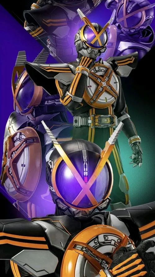 Ảnh nền Kamen Rider Zi-O tím đậm, đai biến hình nổi trung tâm, nền tối giúp icon dễ nhìn