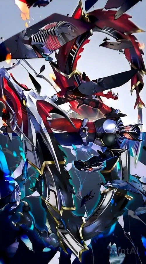 Ảnh nền Kamen Rider Blade giáp xanh thép, ánh sáng lạnh, bố cục dọc hợp màn hình khóa