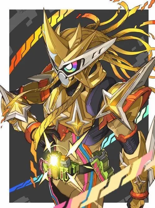 Ảnh nền Kamen Rider Gaim dạng giáp sư tử, đường nét sắc, nền tối làm nổi mắt kép