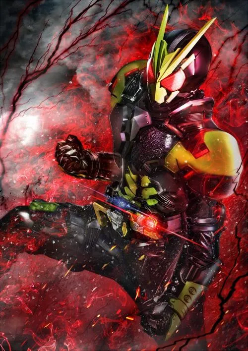Hình nền Kamen Rider Amazons đỏ rực, nền khói mù, cảm giác hoang dã và dữ dội