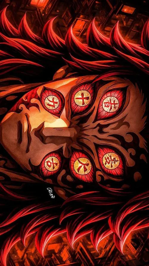 Hình đẹp mảng tóc đỏ đen cuộn lại cùng nhiều đồng tử, ánh nhìn áp đảo như đang soi thấu