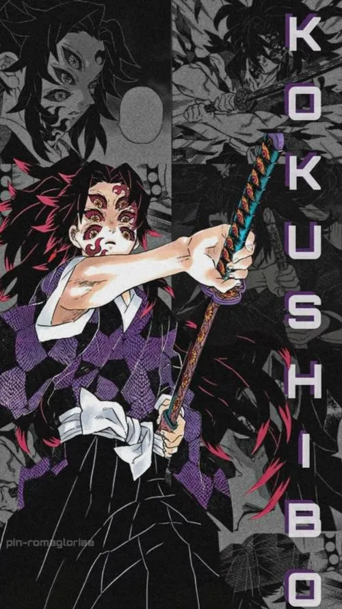 Avatar poster Kokushibo dọc, chữ nổi bật trên nền xám tối, khí chất lạnh lẽo và tàn khốc