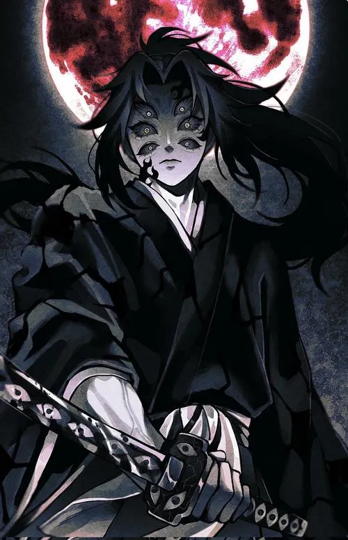 Ảnh bìa tông xám đen, Kokushibo ngồi ôm kiếm, ánh mắt trầm và lạnh như cắt qua không khí