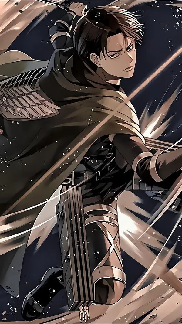 Hình anime Chiến binh mạnh nhất nhân loại lướt ngang, bộ cơ động 3D mượt, đường cắt nhanh