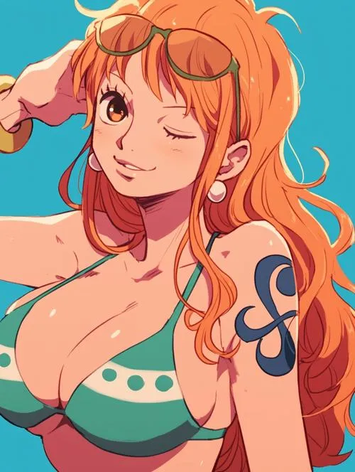 Minh họa Nami trong khoang tàu, đồ nghề bản đồ gọn gàng, toát lên tính kỷ luật rõ rệt