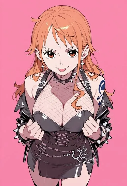 Ảnh Nami cạnh bản đồ Đại Hải Trình, tay chỉ lộ trình, không khí phiêu lưu hiện lên rõ nét