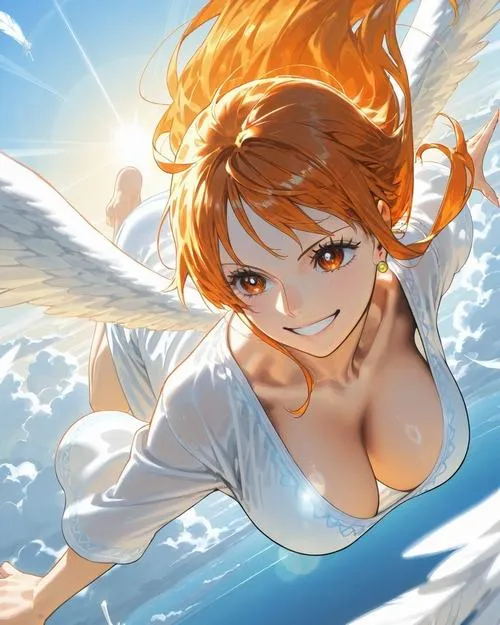 Khung hình Nami đọc áp suất và mây gió, nét mặt tỉnh táo, đúng kiểu người tính đường dài